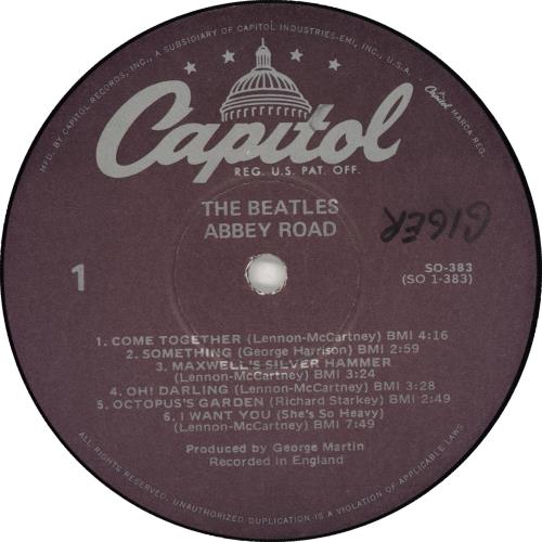 The Beatles Abbey Road - Purple Label US vinyl LP album (LP record